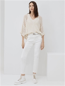 Marella Sdraio open knit white sweater