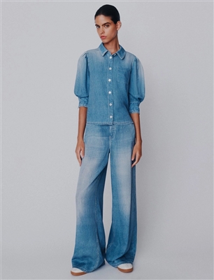 Marella MLSPAGINA Flowing  5-pocket jeans in Denim Blue.