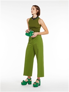 MaxMara Weekend Urial cropped straight cut green trousers