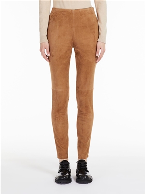 MaxMara Weekend Bahamas caramel, leather and jersey trousers