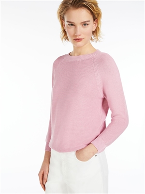 MaxMara Weekend Linz pink wide crew neck cotton sweater