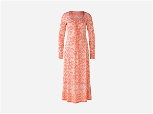 Oui  pink midi length drape dress with all over motif