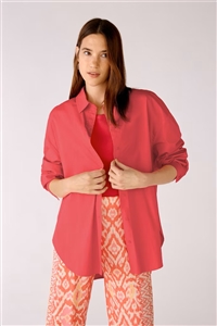 Oui coral casual blouse in cotton stretch