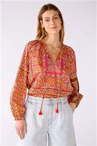 Oui multi print easy fit blouse with raglan sleeves