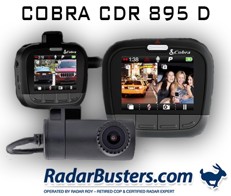 Cobra CDR 895 D Dual Channel Dash Cam with Front and Rear Cameras