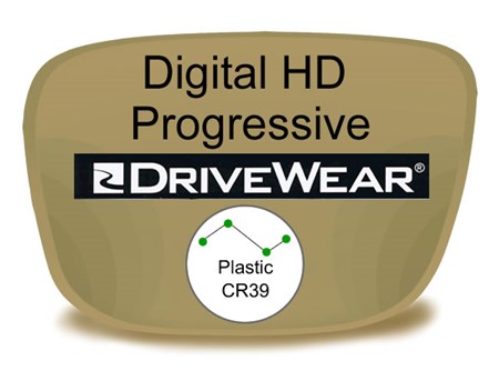 Digital (HD) Progressive Plastic Drivewear Prescription Eyeglass Lenses