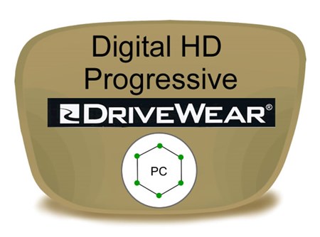 Digital (HD) Progressive Polycarbonate Drivewear Prescription Eyeglass Lenses