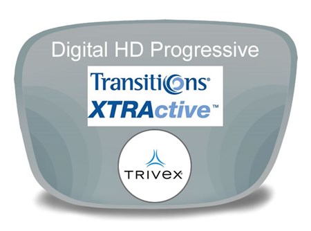 Digital (HD) Progressive Trivex Transitions XTRActive Prescription Eyeglass Lenses