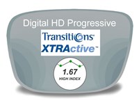 Digital (HD) Progressive High Index 1.67 Transitions XTRActive Prescription Eyeglass Lenses