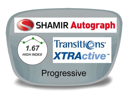Shamir Autograph 2 Digital (HD) Progressive High Index 1.67 Transitions XTRActive Prescription Eyeglass Lenses