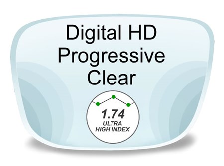 Digital (HD) Progressive High Index 1.74 Prescription Eyeglass Lenses