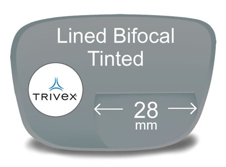 Lined Bifocal 28mm Trivex Tinted Prescription Eyeglass Lenses