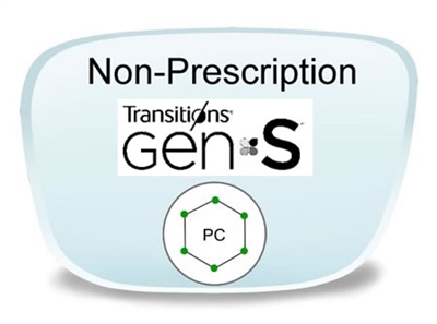 Non-Prescription Polycarbonate Transitions VI Eyeglass Lens