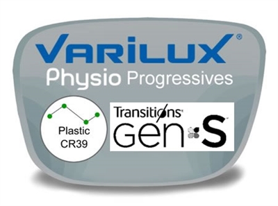 Varilux Physio Progressive (no-line) Plastic Transitions VI Prescription Eyeglass Lenses