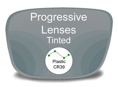 Progressive (no-line) Plastic Tinted Prescription Eyeglass Lenses