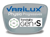 Varilux Physio Progressive (no-line) Polycarbonate Transitions VI Prescription Eyeglass Lenses