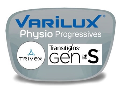 Varilux Physio Progressive (no-line) Trivex Transitions VI Prescription Eyeglass Lenses