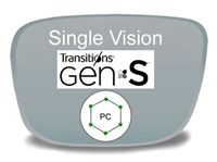 Single Vision Polycarbonate Transitions Gen 8 Prescription Eyeglass Lenses