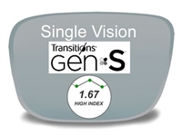 Single Vision High Index 1.67 Transitions VI Prescription Eyeglass Lenses