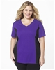 Plus Size AirLight Sport Tee - Purple with Black Contrast