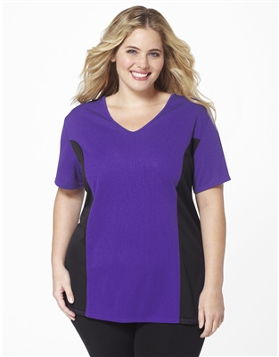 Plus Size AirLight Sport Tee - Purple with Black Contrast