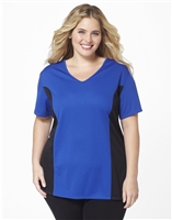 Plus Size AirLight Sport Tee - Royal with Black Contrast