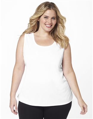 Plus Size AirLight Sport Tank - White