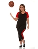 Combo Plus Size Baseball Shirt & Capri Pants Black with Red Sleeves