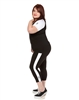 Combo Plus Size Baseball Shirt & Capri Pants Black with White Sleeves