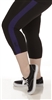 Plus Size Capri Pants - Black with Purple Stripes