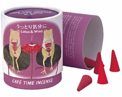 NIPPON KODO | CAFE TIME - ENCHANTED MOOD - CONE INCENSE - Lotus & Wine - 10 cones