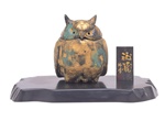 NIPPON KODO | Deco - JAPANESE INCENSE BURNER - Iron Incense burner / Owl with tray