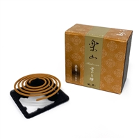 RAKUZAN - Rouzan Byakudan (Rouzan Sandalwood) 30 coils | Nippon Kodo, Japanese Quality Incense, Since 1575