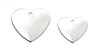 Large and mini heart pet tags in reflective stainless steel