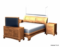 Transitional Claw TV Lift Bedroom set