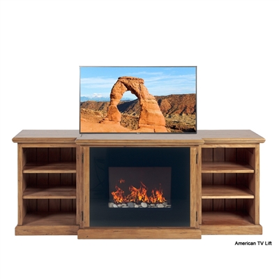 Rustic Ridgeline Fireplace TV Lift Cabinet