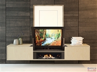 Modern Cloud Fireplace TV Flip Lift Cabinet