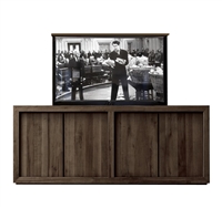 Rustic Oak Hardwood Panel TV Lift