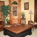 Black Oak and Cherry Sliding Top Coffee Table