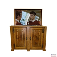 Transitional Old World TV Lift Cabinet