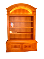 In Stock Hickory Arch Barrel Bookcase