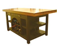 Rustic Mahogany Kitchen Island  In Stock Choose your Finish