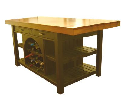 Rustic Mahogany Kitchen Island  In Stock Choose your Finish