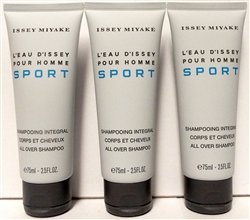 Issey Miyake L'Eau D'Issey Sport Cologne Shower Gel 2.5oz 3 Pack