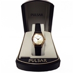 Pulsar Women's Black Leather Watch PPH072S