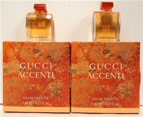 Gucci Accenti Perfume .17oz Eau de toilette Micro Mini 2 Pack