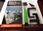 Wireless Bluetooth Selfie Stick Monopod for Mobile Phones Model Z07-6 Green