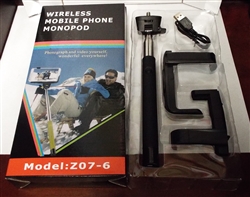 Wireless Bluetooth Selfie Stick Monopod for Mobile Phones Model Z07-6 Black