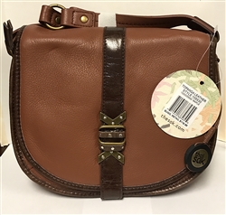 The Sak Topanga Leather Style 105530 Maple Cross Body Saddle Bag