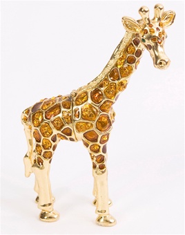 Giraffe Trinket Box with Amber Crystals Hand Dipped in 24k gold